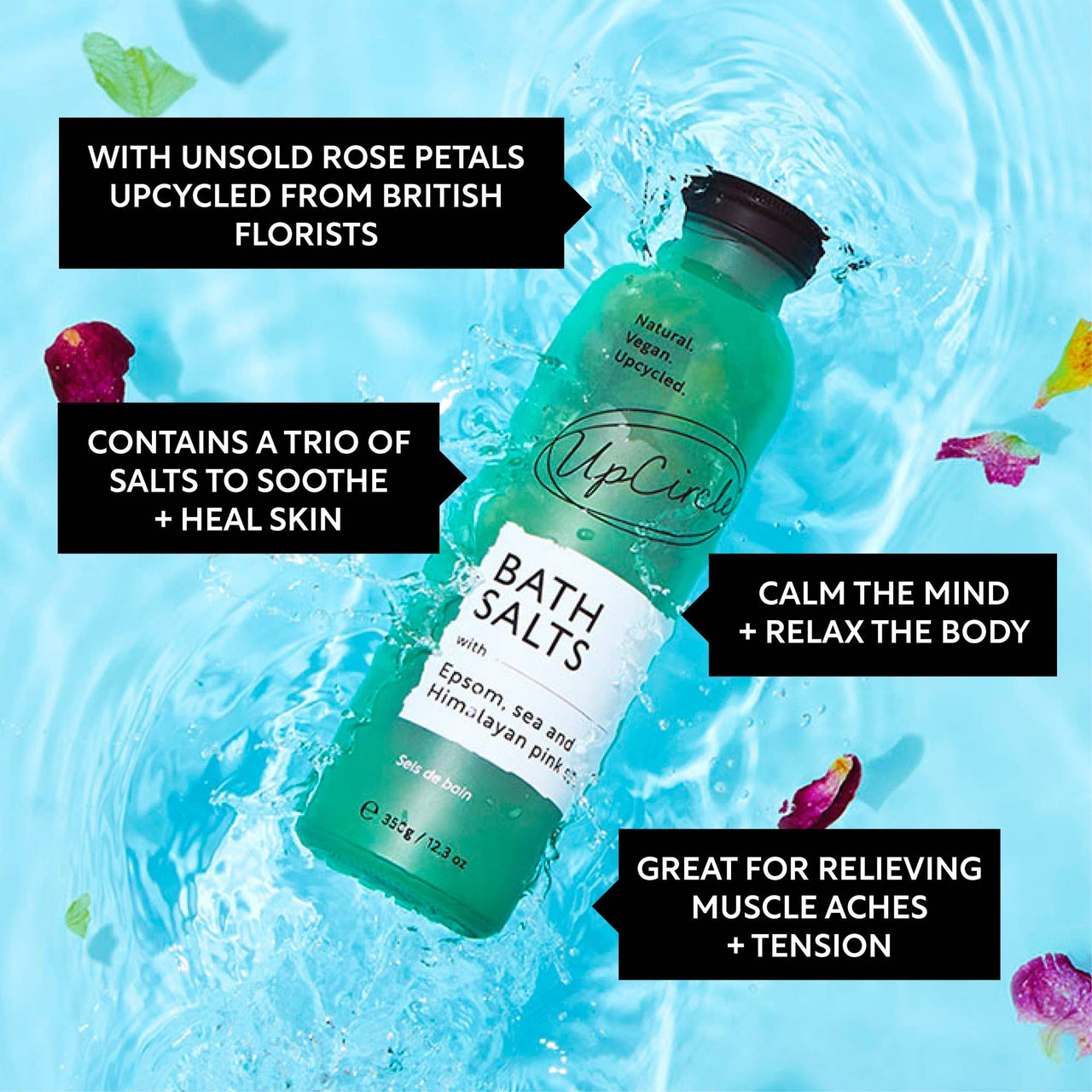 Άλατα Μπάνιου Epsom  Sea & Ροζ Άλατα από τα Ιμαλάια 350g